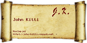 John Kitti névjegykártya