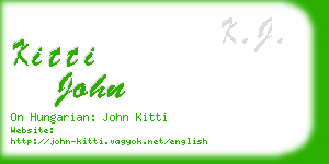 kitti john business card